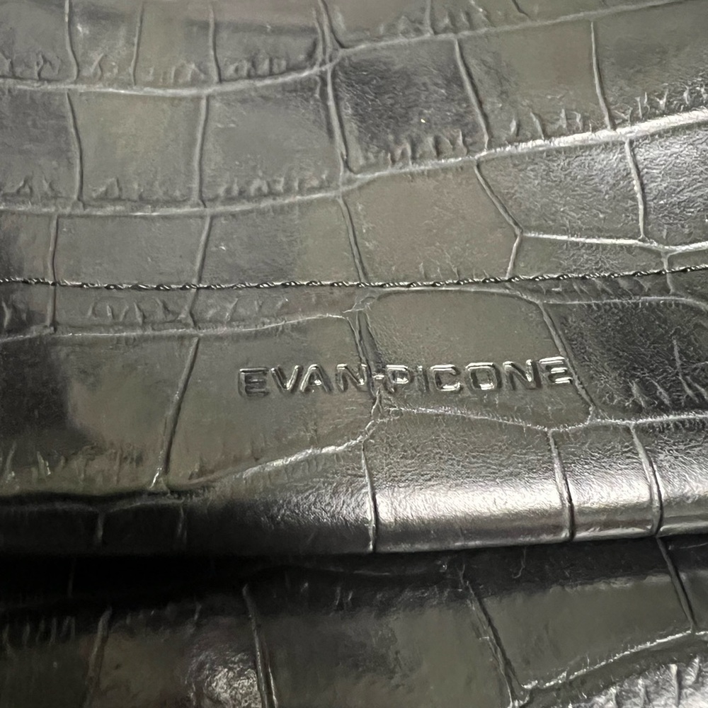 Evan Picone Black Crocodile Pattern Bag